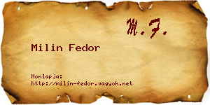 Milin Fedor névjegykártya